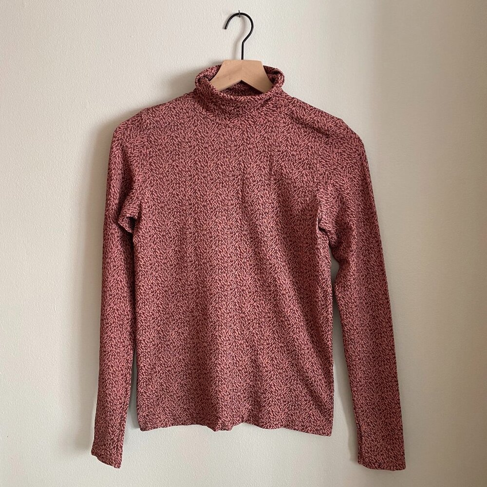 Athleta Flurry Seamless Turtleneck | Size XS | Color: Abstract Conch Pink